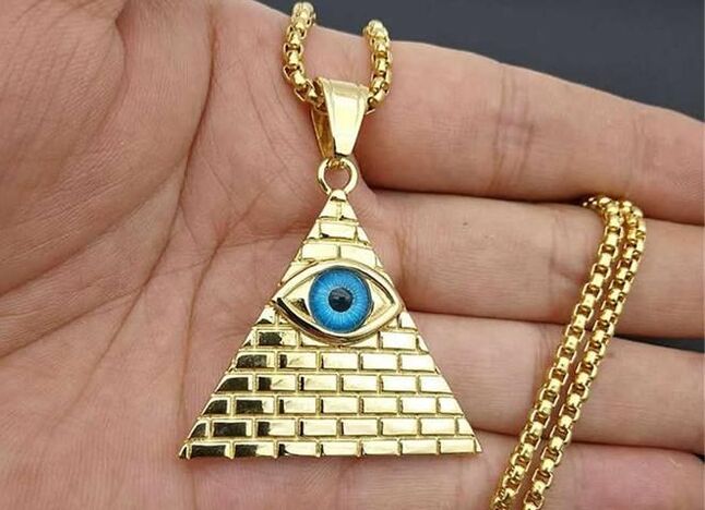 Slobodomurársky amulet (vševidiace oko) vo forme náhrdelníka pre bohatstvo