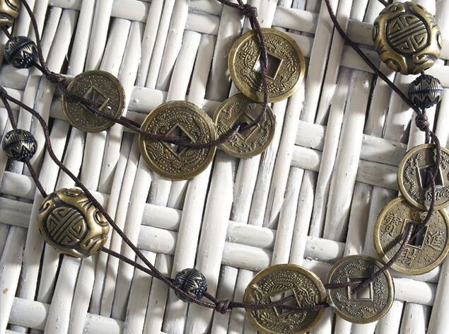Čínske mince ako amulet na peniaze